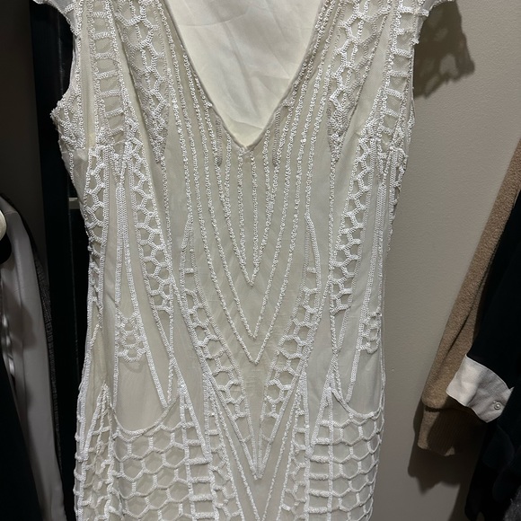 Saylor ivory and white sequin mini dress xs - Picture 3 of 6